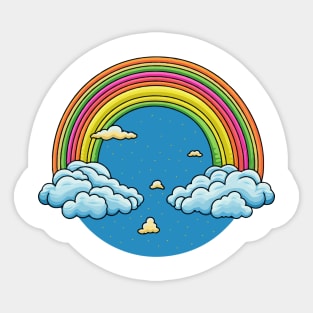 Rainbow clouds and stars Sticker